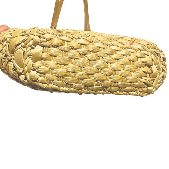 Vintage Woven Straw Tote Wicker  Handbag - Picture 4 of 12